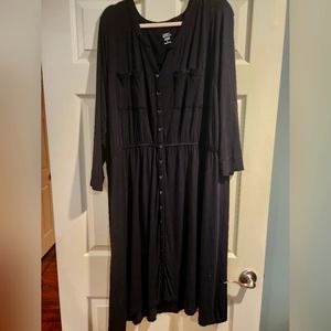 Market and Spruce Button up black dress